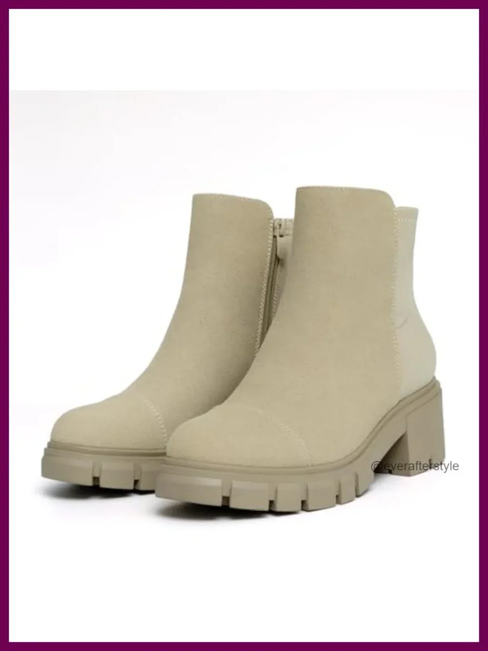 Women's Chunky Heel Slip On Chelsea Ankle Booties Suede